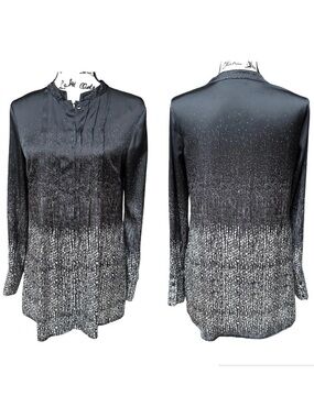 TUZZI Elegant Black and Silver Women's Top Size 6